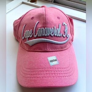 Beachwave Cape Canaveral Florida Embroidered Baseball Cap  OS Coral